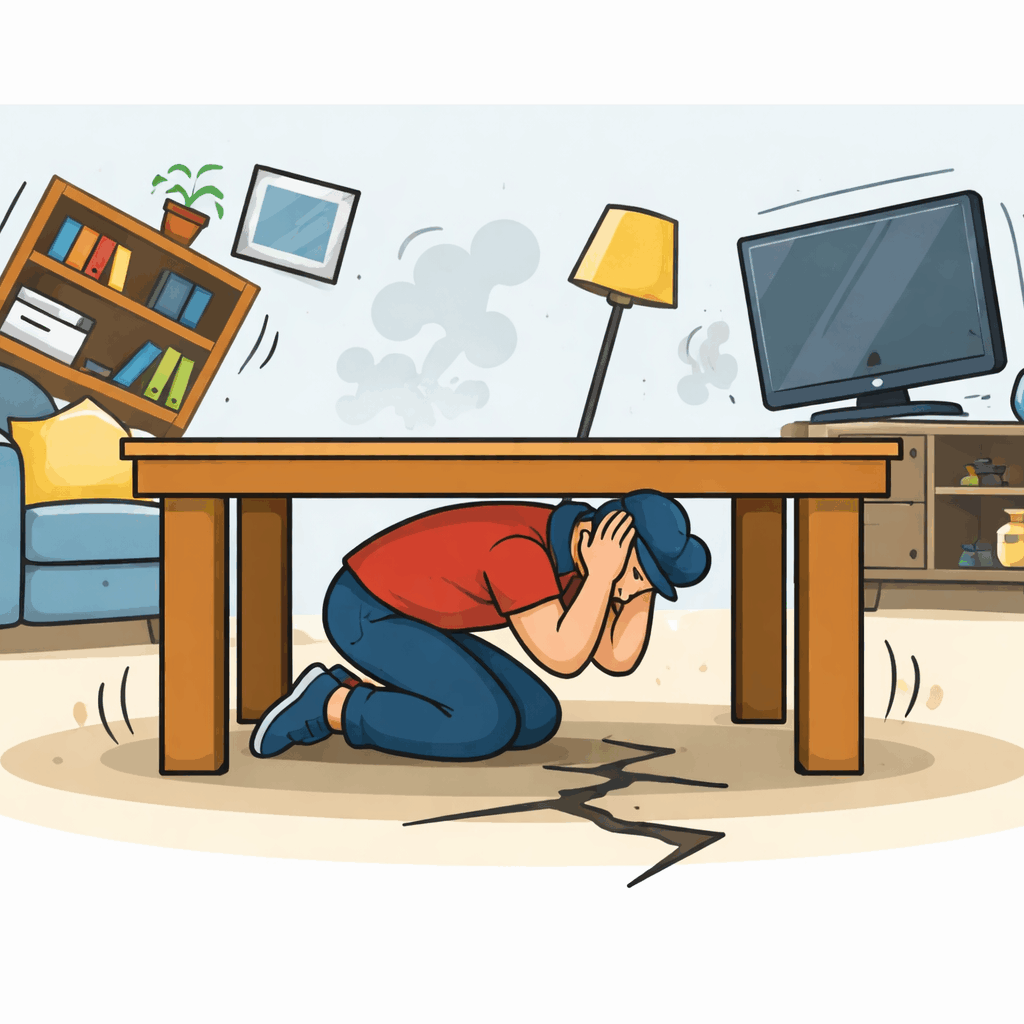 during an earthquake